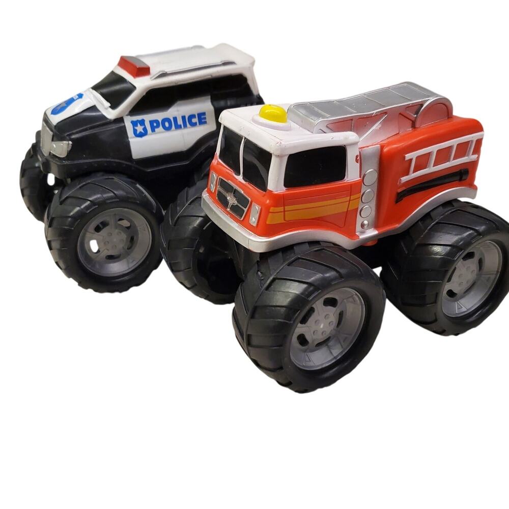 Members Mark Fire Truck and Police Car Toys Soft Squeeze Toy Cars